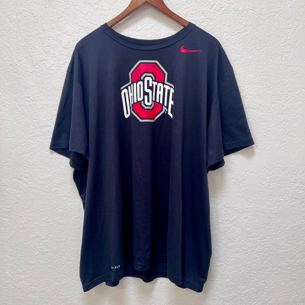 Nike Dri Fit Ohio State Buckeyes T Shirt Mens‎ 3XL Black Athletic Cut